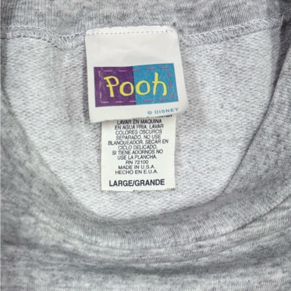 Vtg 90s Disney Christmas Sweatshirt Winnie The Pooh Piglet Gray Women’s Large L - Picture 6 of 7